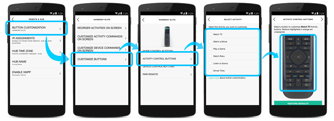 MyHarmony Customize Physical Buttons on Remote