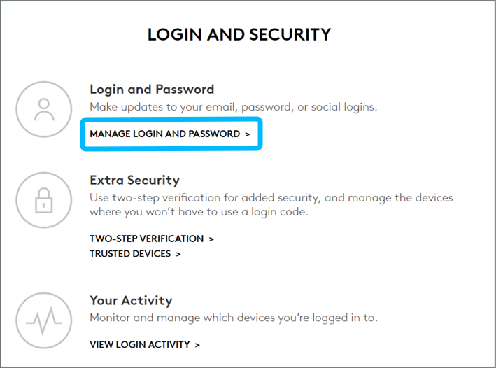 Manage Login and Password